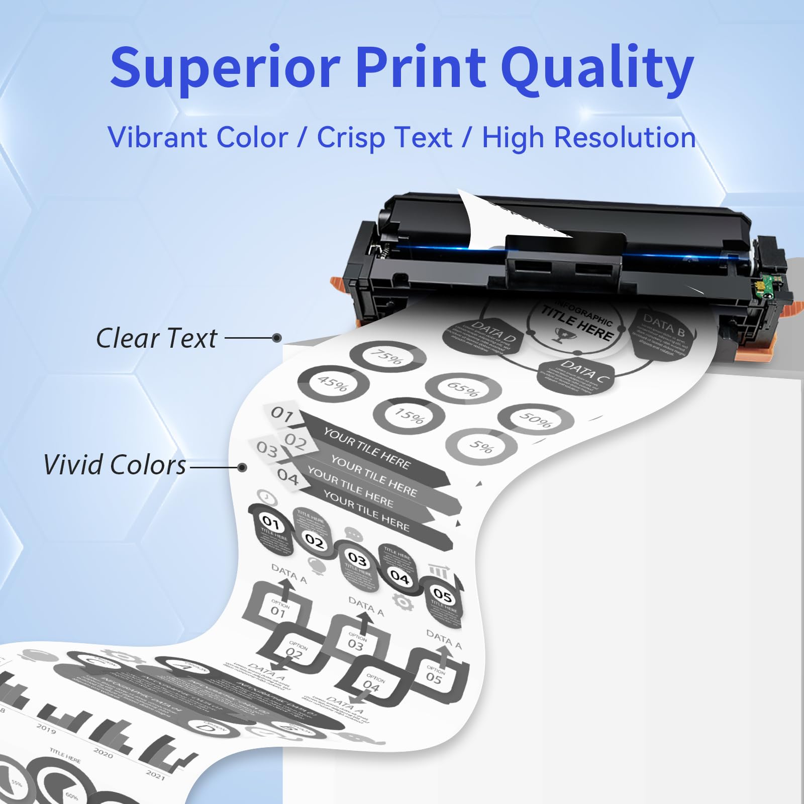 206 cartucce toner nero ad alta resa (con chip), ricambio compatibile per HP 206X 206A per Color Laserjet Pro MFP M283fdw M283cdw M283fdn M282nw M255dw M255nw M283 M255 W2110X W2110 A