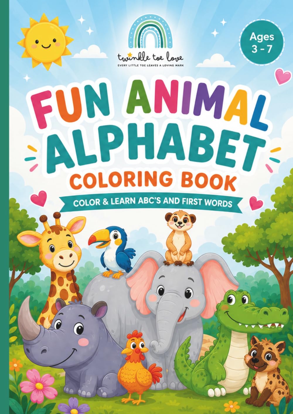Fun Animal Alphabet Coloring Book: Learn the alphabet with fun animal coloring pages for kids