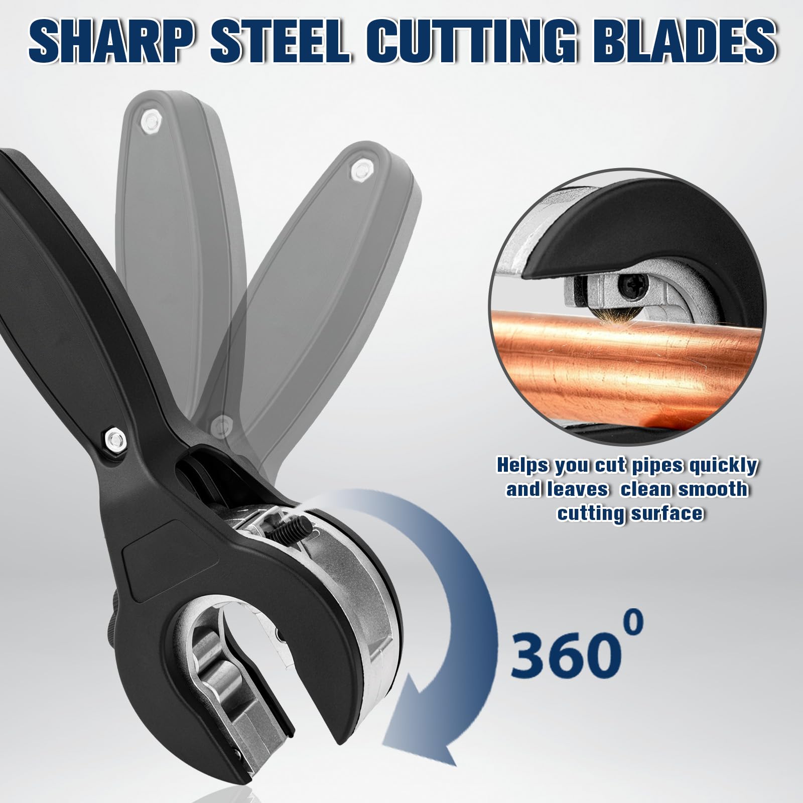 Vocoleca 2-in-1 Pipe Cutter - Ratchet & Deburring Tool -3