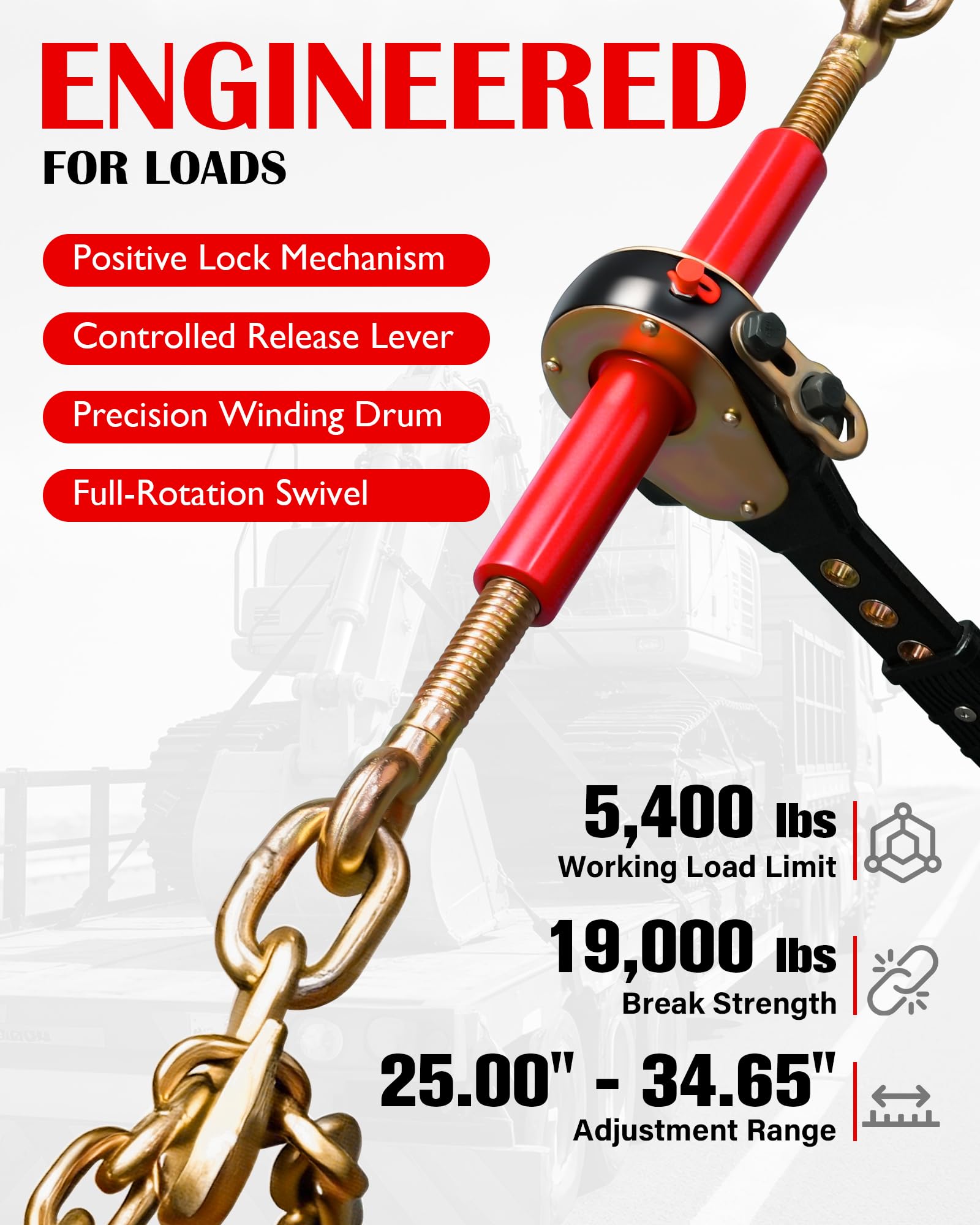 Impact Wrench Load Binders - 5400 lbs WLL -5