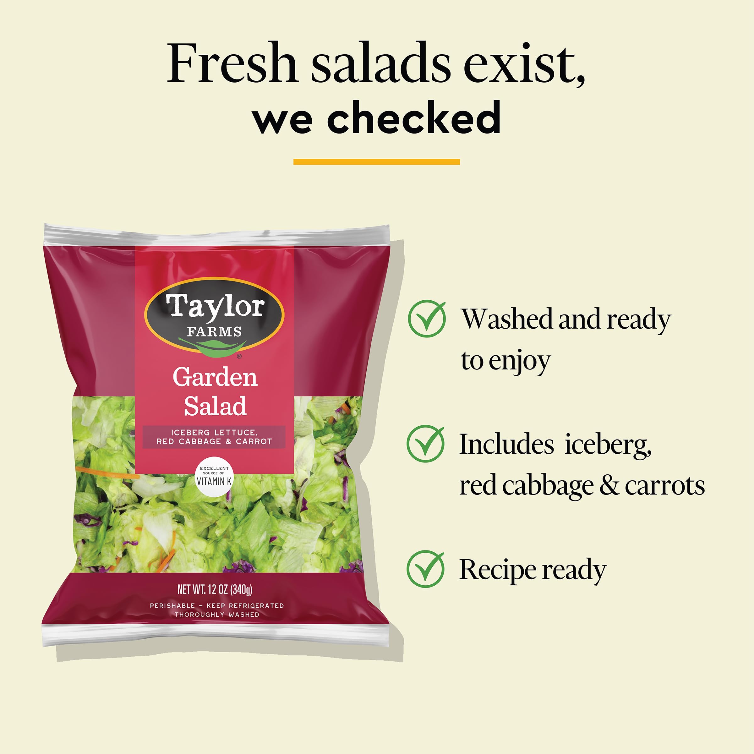 Taylor Farms Classic Garden Salad 12oz — view 4