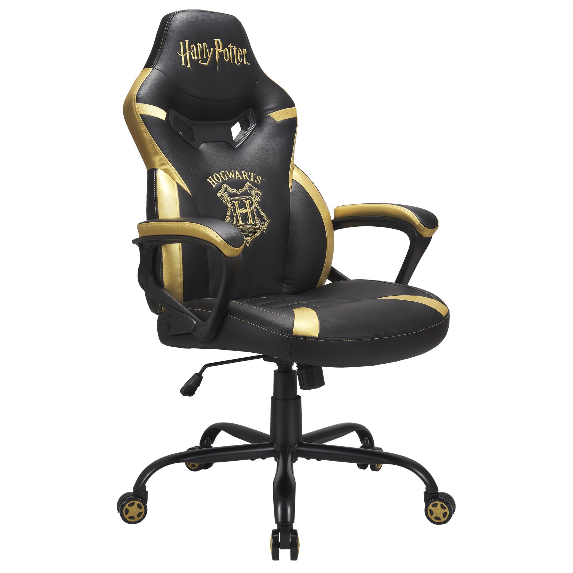 SUBSONIC Harry Potter, Sedia da gaming Junior, Poltrona da ufficio ergonomica e oro con licenza ufficiale, Nero