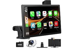 Wireless 9' Dash Mounted Car Display With Dash Cam & CarPlay