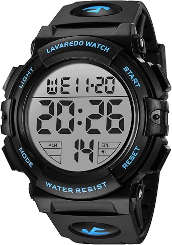 Digital Watch, Mens Digital Watch Military Watches for Men 5ATM Waterproof Outdoor Sports Watch with Light/Alarm/Date/Shockproof/Chronograph, Gift