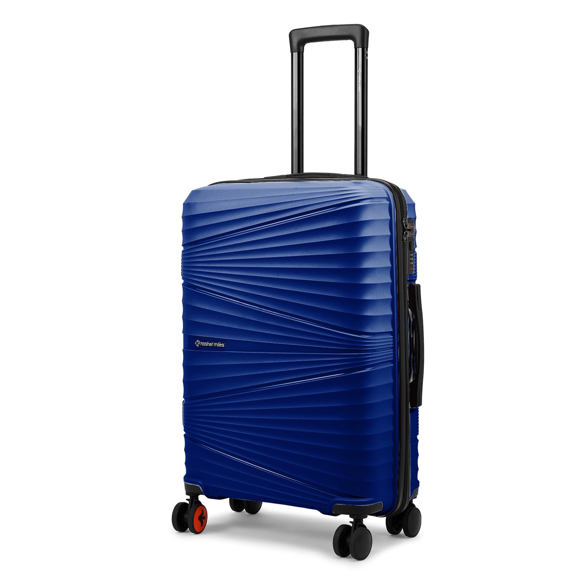 Mumbai Hard-Sided Polypropylene Check-in Luggage 24 inch | 65cm | 8 Wheels Medium Trolley Bag for Travel | Suitcase (Navy Blue)