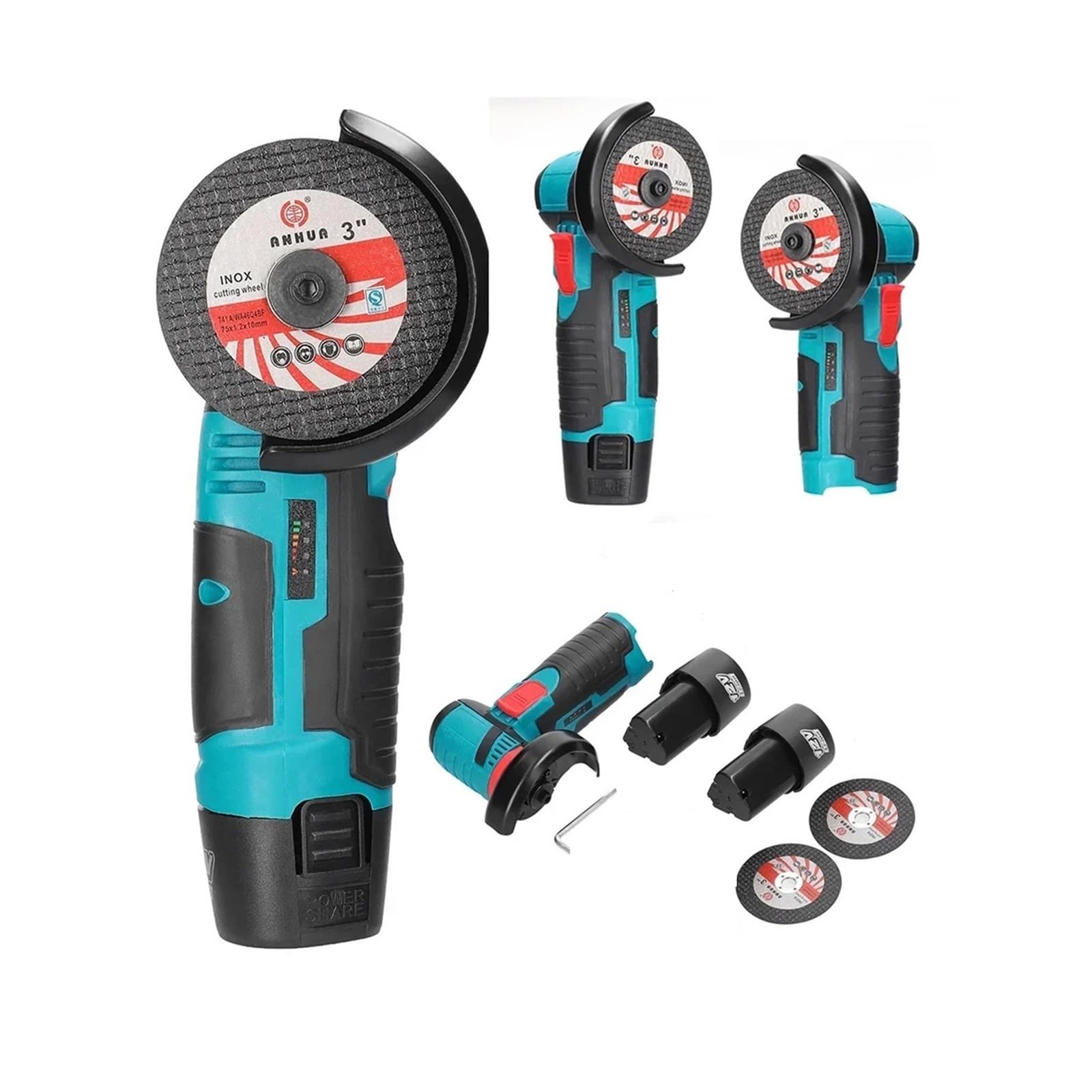 Smerigliatrice angolare senza spazzole 12V 19500 giri/min. Mini utensile per smerigliatura da taglio fili Officina(2Pcs Battery Brush)