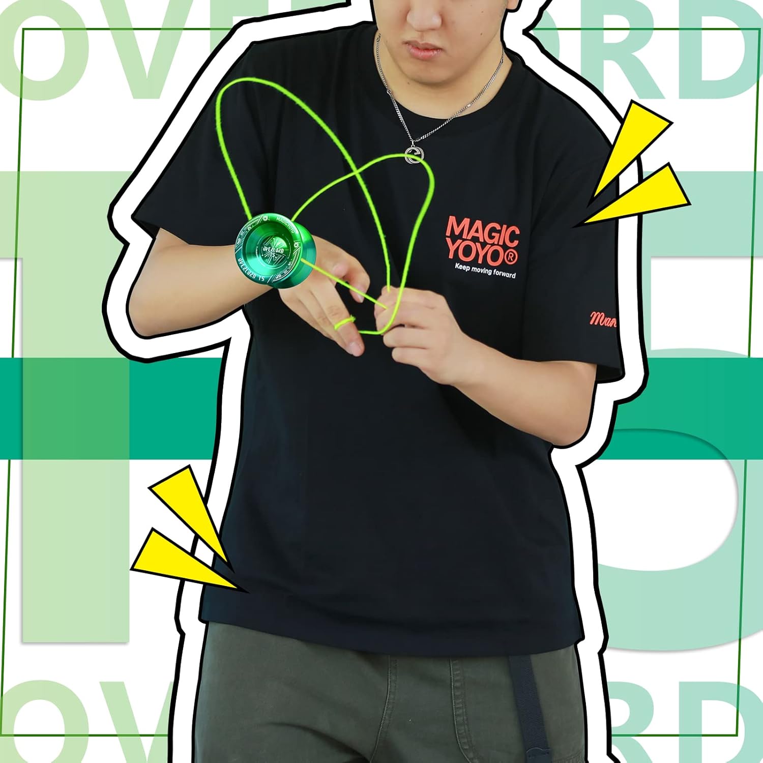YOSTAR Professional Yoyo T5 Green Gradient Yoyo Unresponsive JoJo für