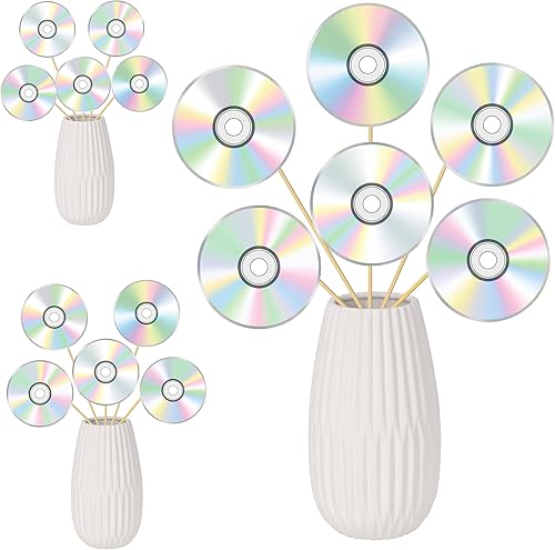 Decoraciones retro de fiesta de los años 90, 16 piezas de CD disco de centro de mesa, decoración de mesa para fiesta de cumpleaños de los años 90 y