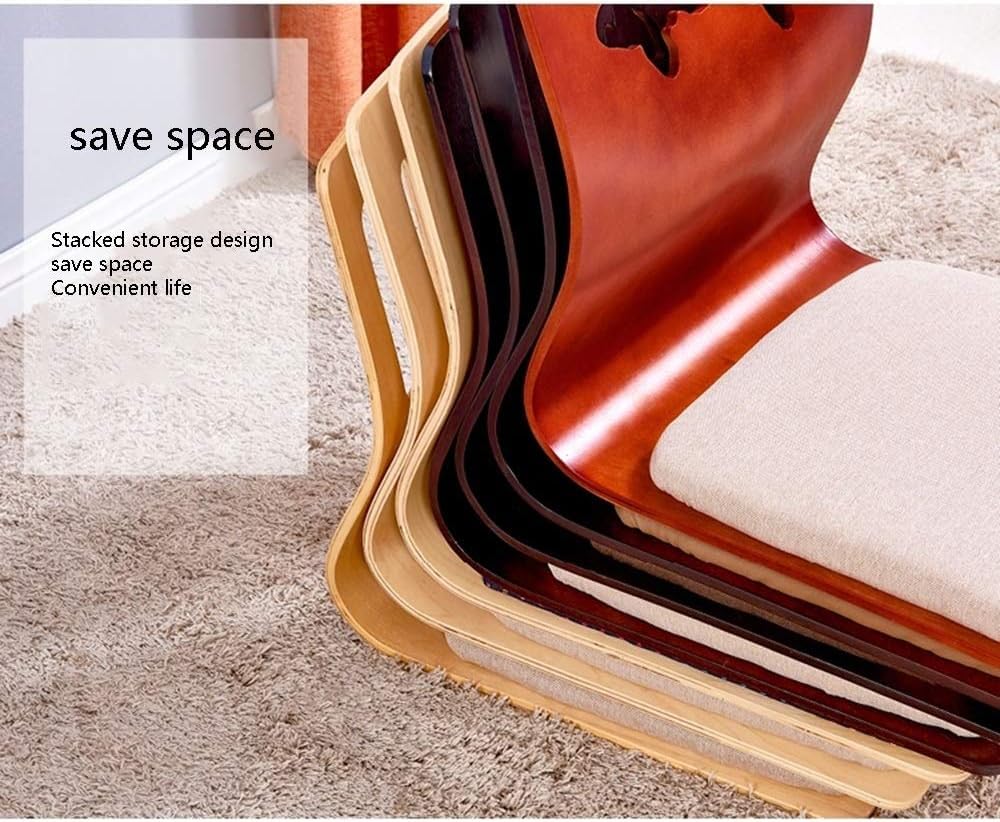 Asiento de Suelo Plegable Silla de Piso, Asiento Acolchado Suave de Alta Carga con Respaldo(Cherry Color)