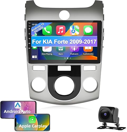 Podofo 2G+32G Android 13 inalámbrico Apple Carplay estéreo para automóvil para KIA Forte 2009-2017, radio de coche doble DIN con Android Auto,