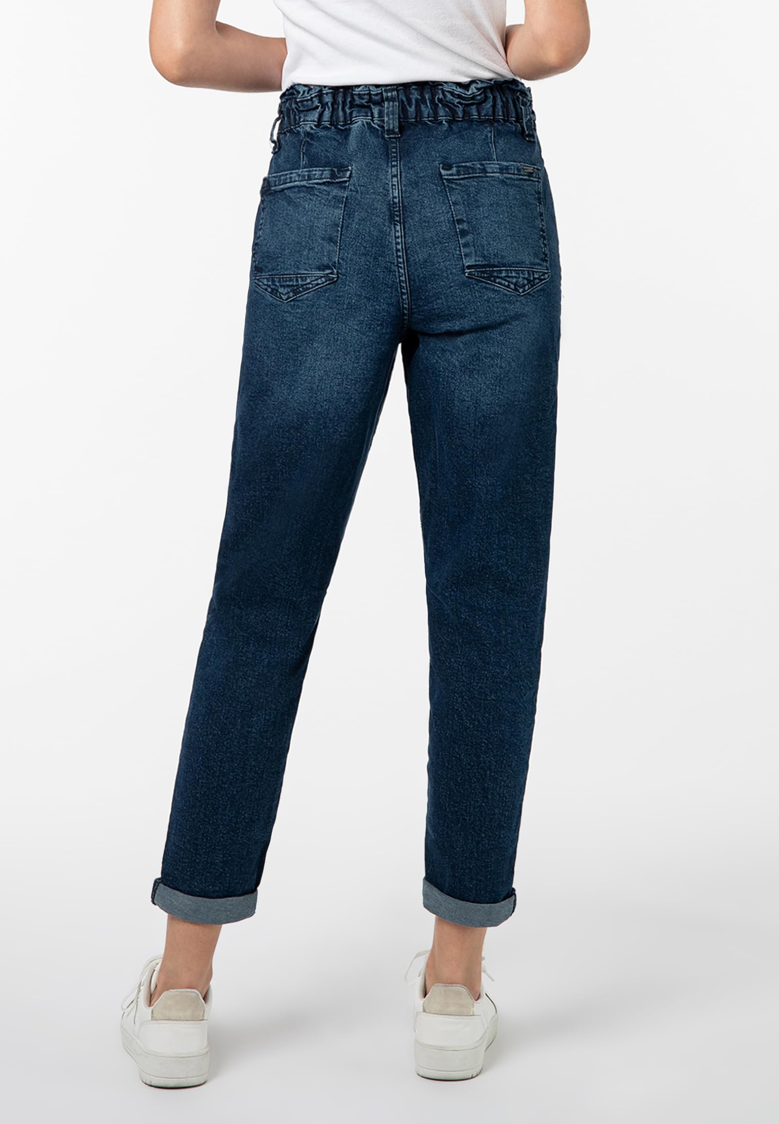 Sublevel Damen Paperbag Jeans – High Waist Hose im Modernen Denim-Look Dark-Blue XXL