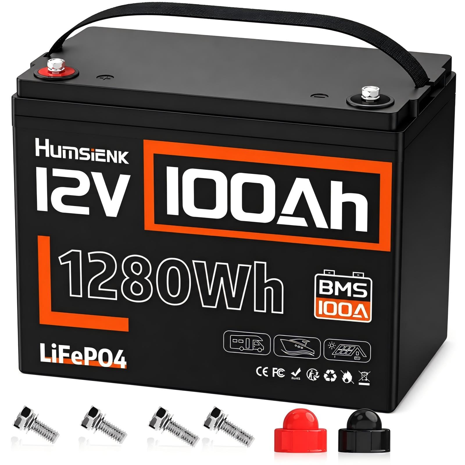 HumsiENK 12V 100Ah LiFePO4 Battery