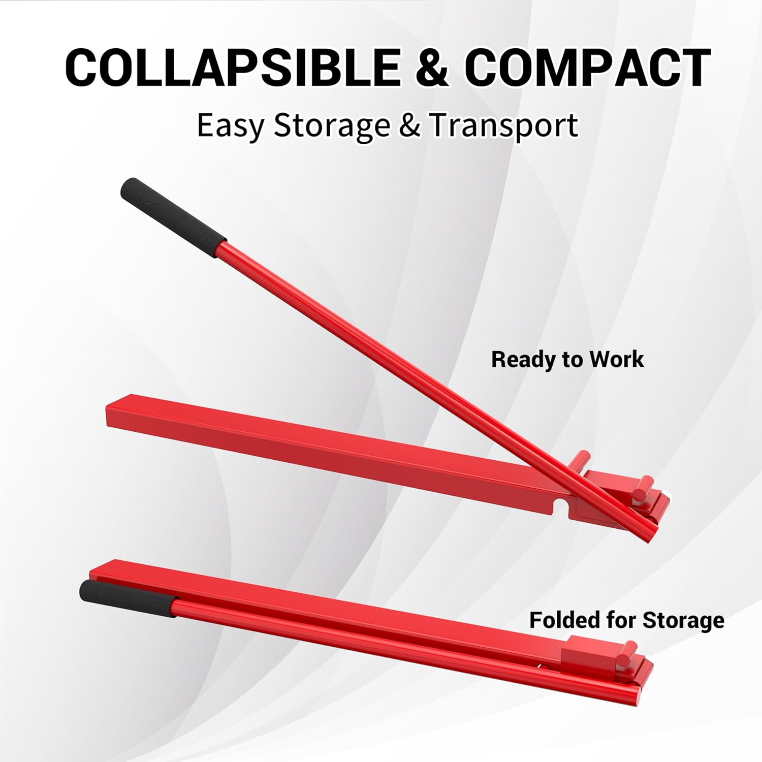 Heavy-Duty Manual Rebar Bender, Upgraded Hand Operated Metal Bending Tool for 3/8" (10 mm) Rebar, Flat Steel & Steel Rod, Smooth 0–180° Bends with Less Effort, Red