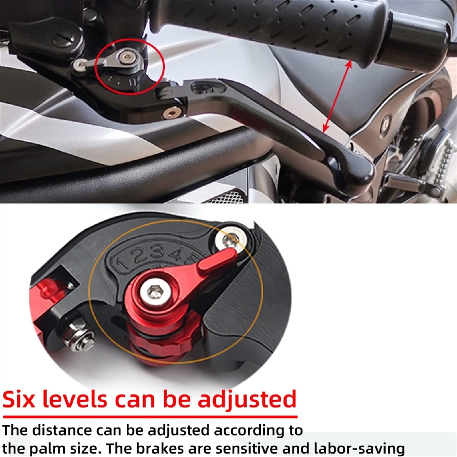 Leviers de Frein et d'embrayage Moto pour Suzuki GSF 650 S/N Bandit 2007-2015, Pliable et Beau Moto Frein Embrayage Poignée Kit,C