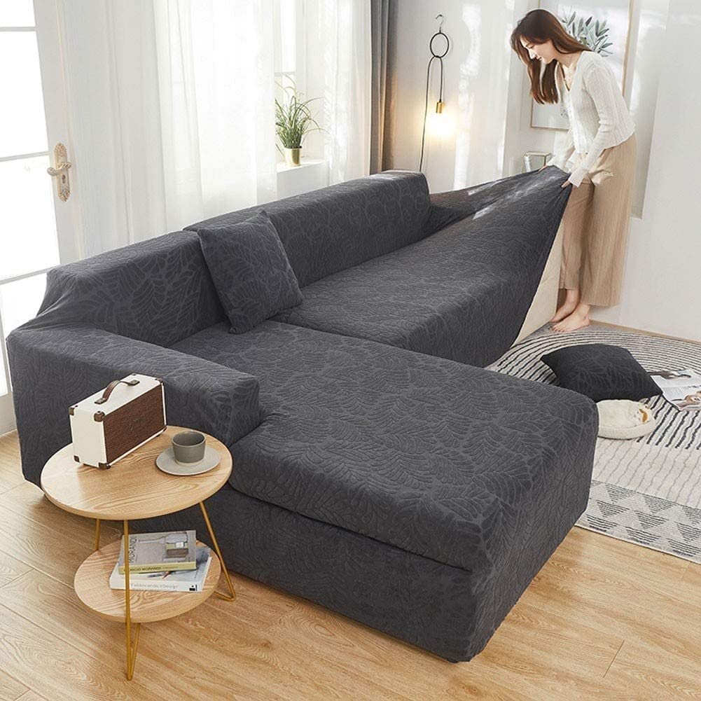 Housse de canapé d'angle facile à nettoyer pour canapé sectionnel en L
