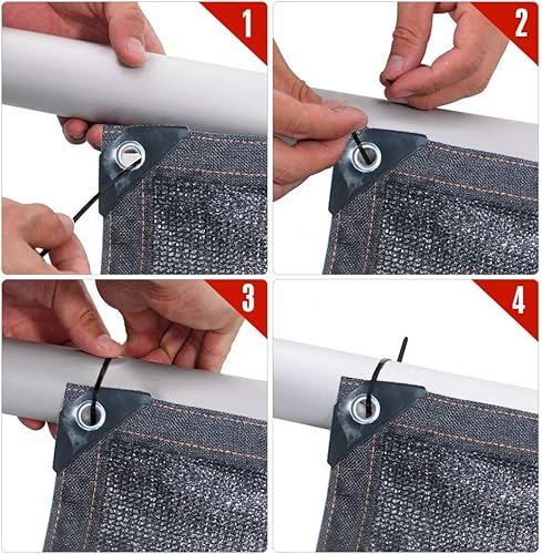 Miniatura 9 de ZXMOTO Pantalla de valla de privacidad de 50 x 8 pies, malla comercial, cubierta de red de malla residencial, color negro