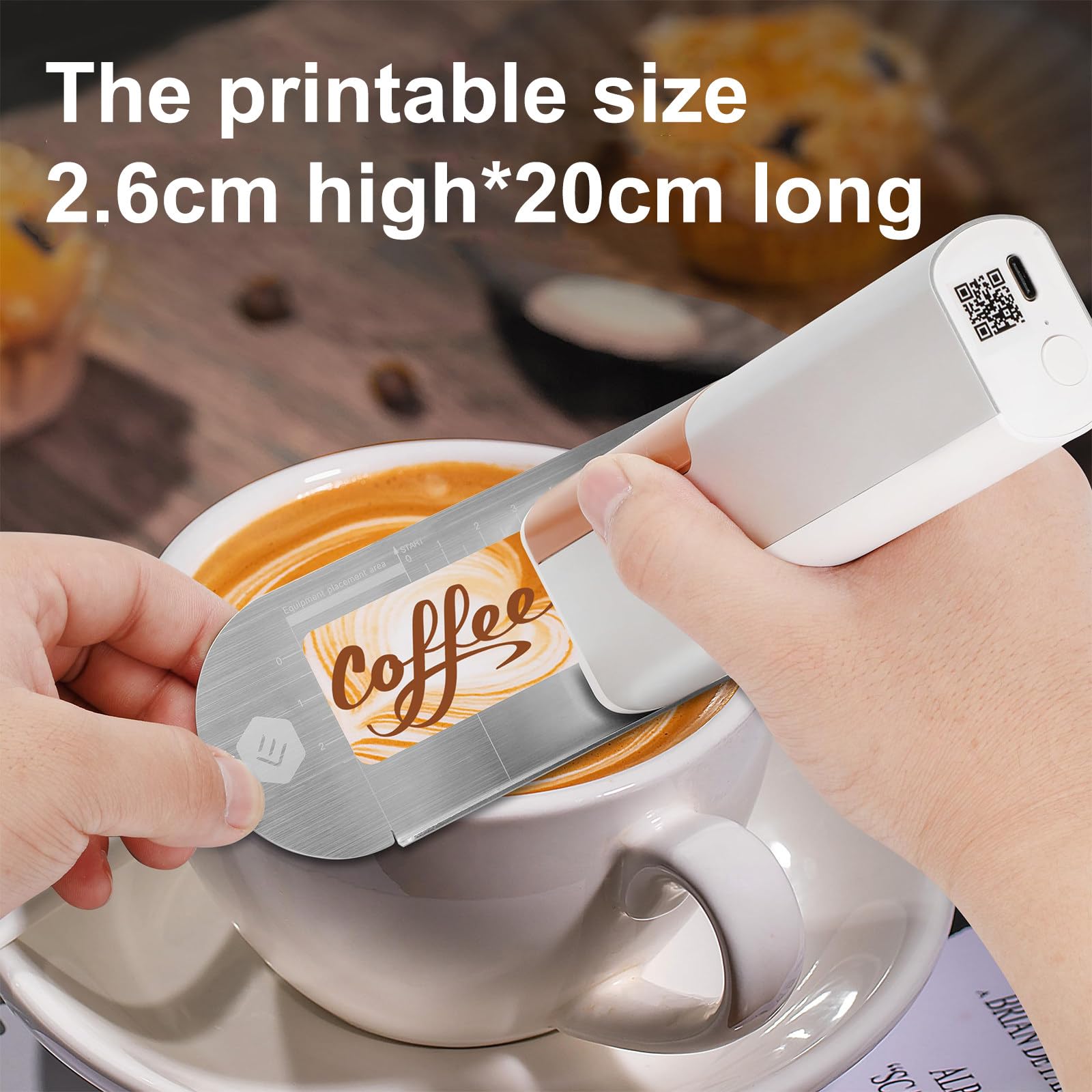 Impresora Bluetooth De Alimentos Comestibles For Pasteles Y Galletas, Cartucho De Tinta De Uso 7000 Veces Compatible Con Café Cerveza Cócteles Y Galletas Macarrones(Red)
