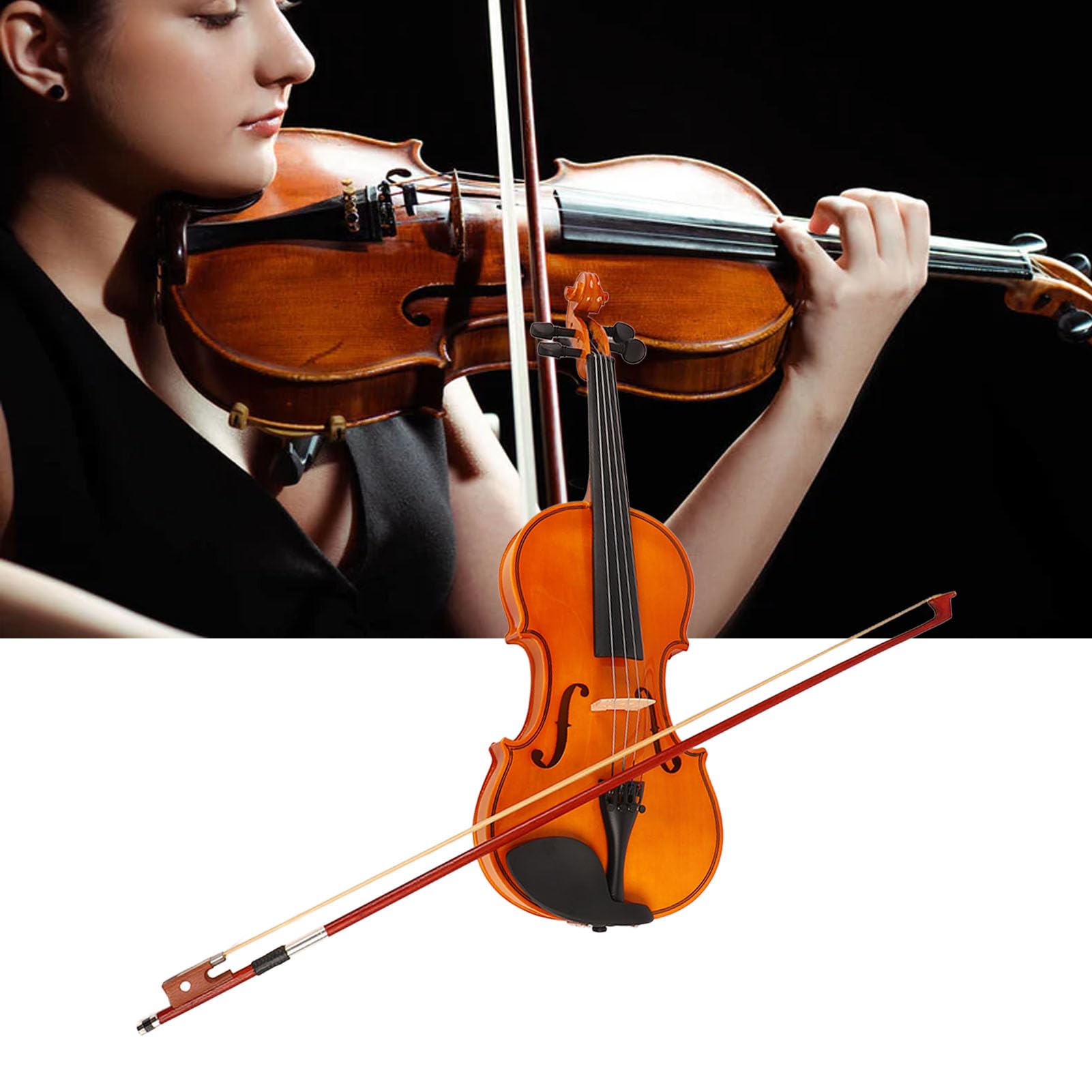 Generic Kit Completo di Violino per Principianti con Suono Eccellente e di Pickup Integrato Perfetto per Musicisti Studenti in Materiale di Tiglio (1/8)