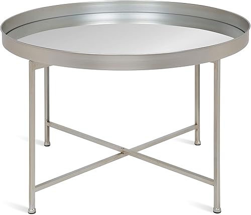 Miniatura 35 de Kate and Laurel Celia - Mesa de centro redonda con espejo Blanco/Dorado,Negro/Oro,Bronce,Oro,Gris/dorado,Azul marino/dorado,plateado,Turquesa/Dorado