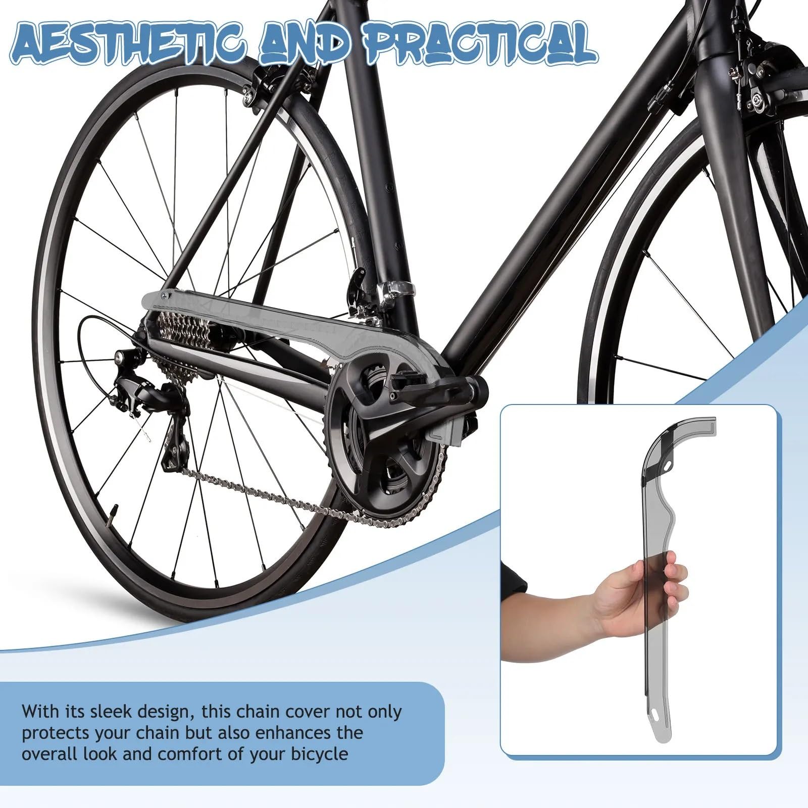 Kettenschutz Fahrrad 2PCS Kettenabdeckung Kunststoff Fahrradzubehör Universalteile Öldicht Effizienz Einfache Installation Straßen-Mountainbikes