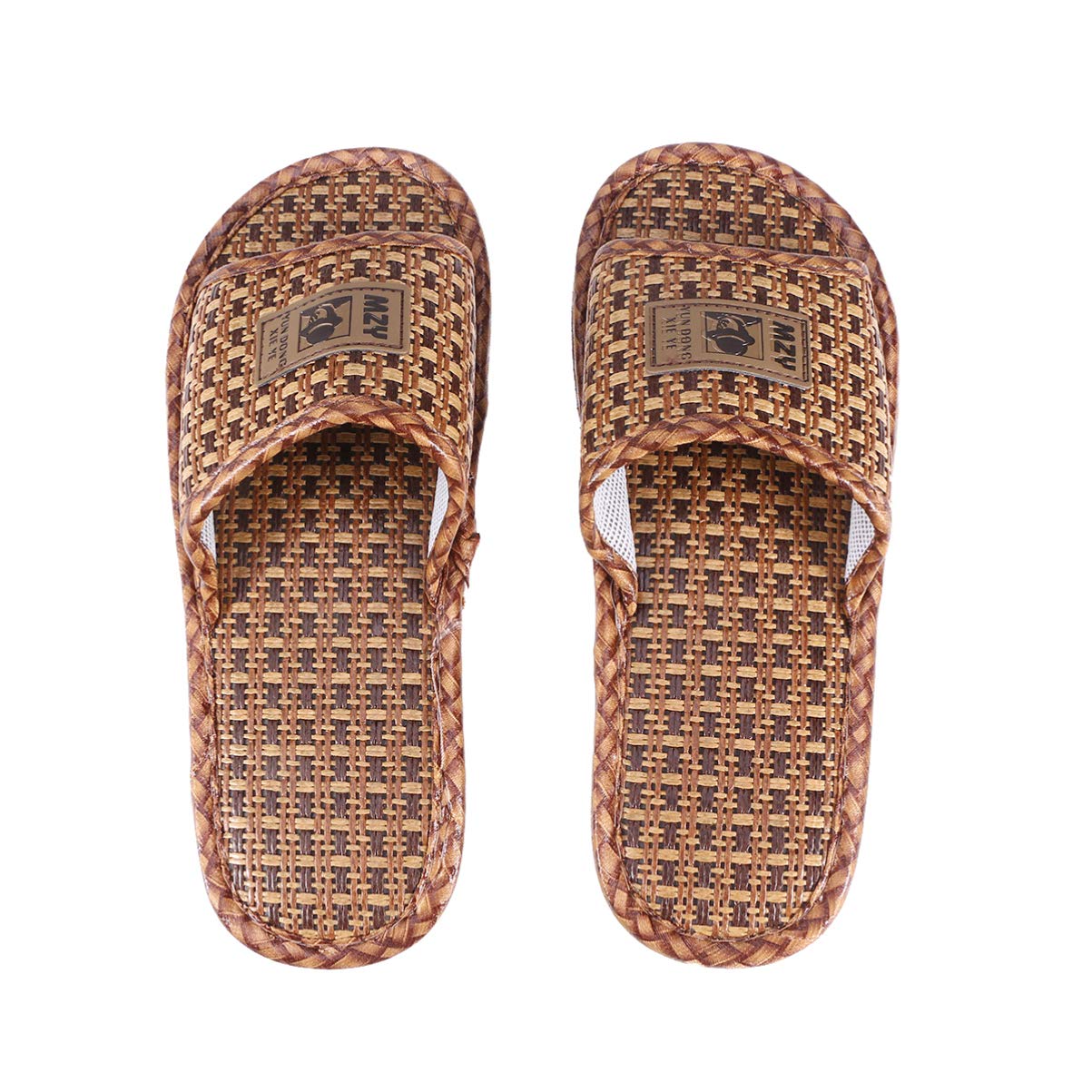 HolibannaMen Open Toe Slippers Rattan Straw Slipper Summer Bamboo Slip On Shoes Casual Anti- Slip Spa Sandal For Adults