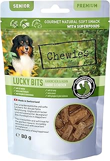 Chewies Lucky Bits Rabbit & Chicken Senior Dog Treats - Dog Treats Grain-Free & Soft with Lots of Protein and Superfoods such as Brewer's Yeast or Ginkgo, No Sugar (80 g) product image