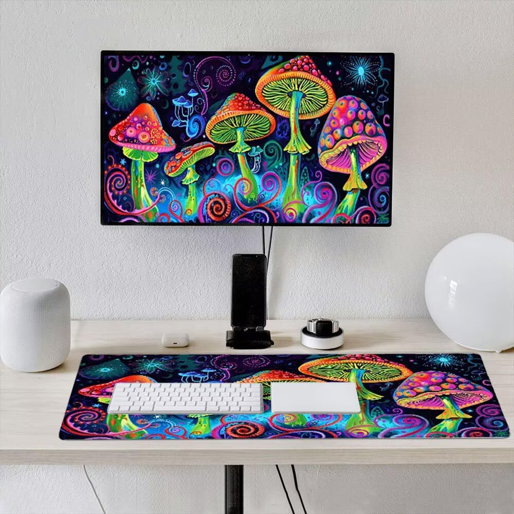 Podkładka pod mysz dla graczy, 1600 x 800 mm XXL podkładka pod mysz do gier duża, zmywalna klawiatura biurowa mata antypoślizgowa gumowa wodoodporna, szyte krawędzie, gracz komputer PC, kolorowe