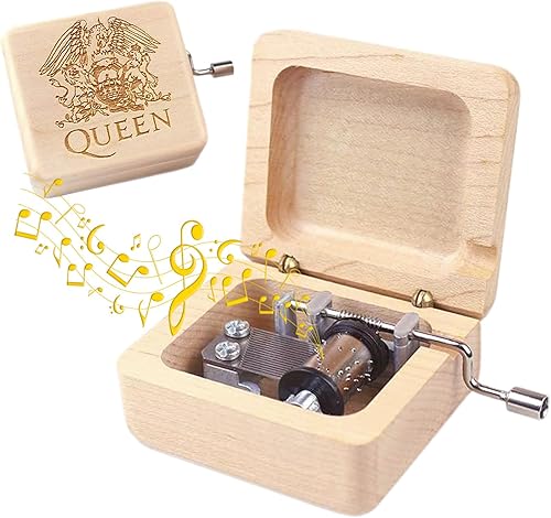 Vista 44 de ROSIKING Wooden Music Box Hand Crank Classic Musical Boxes Christmas Birthday Valentine's Day Gifts Plays Howl's Moving Castle-Merry Go Round of