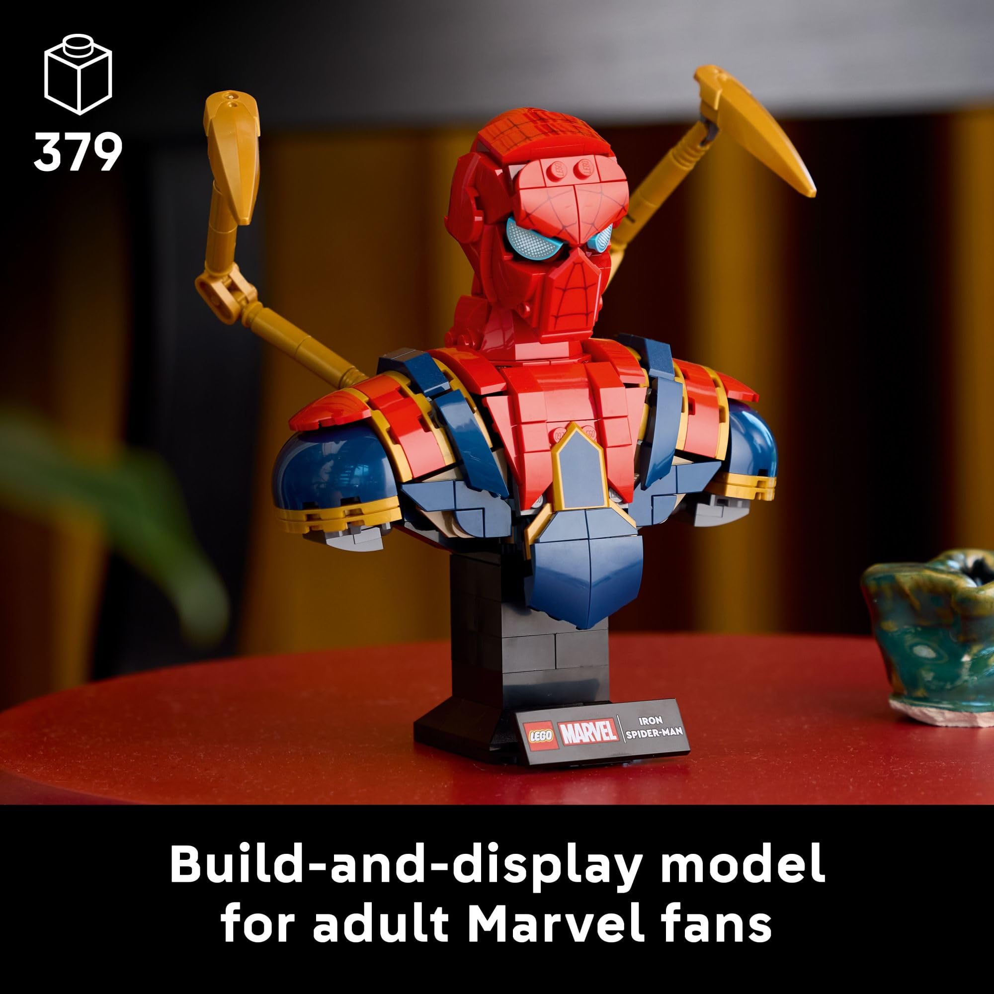 LEGO Marvel Iron Spider-Man Bust Collectible - Building Kit for Adults, Ages 18+ - Includes Iron Spider-Man Minifigure - Collectible Model for Super Hero Fans - Gift for Men and Women - 76326