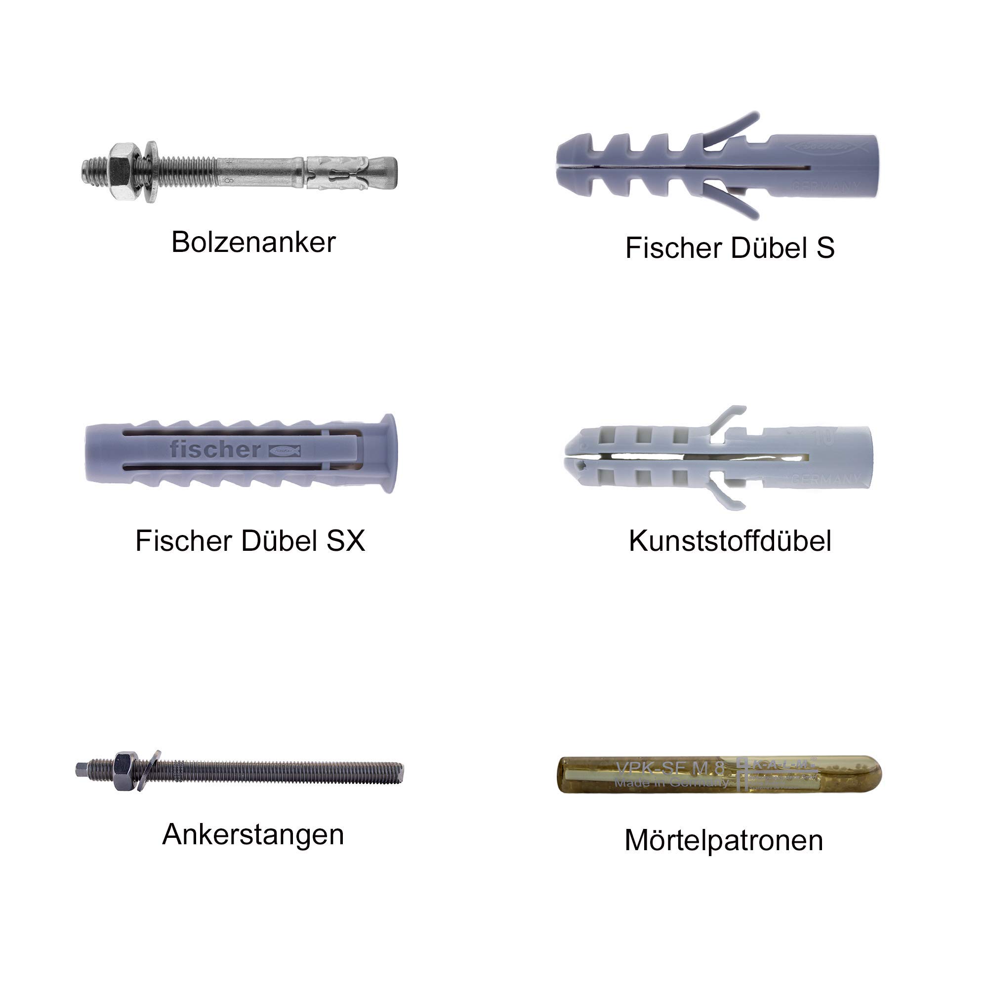 Verbundankerpatronen - 8 mm - [50 Stück] - | Reaktionspatronen mit ETA-Zulassung | Mörtelpatronen | 2K-Kunstharzmörtel [D´s Items®]