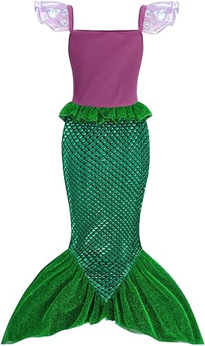 Miniatura 4 de Eledobby Ariel Dress for Girls Little Mermaid Costume Kids Halloween Outfits Princess Mermaids Skirt Birthday Party Dress Up