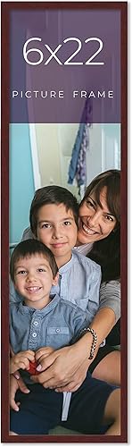 Marco de madera maciza marrón de 6 x 22 pulgadas de ancho de 0.75 pulgadas Profundidad del marco interior de 0.5 pulgadas Marco de fotos