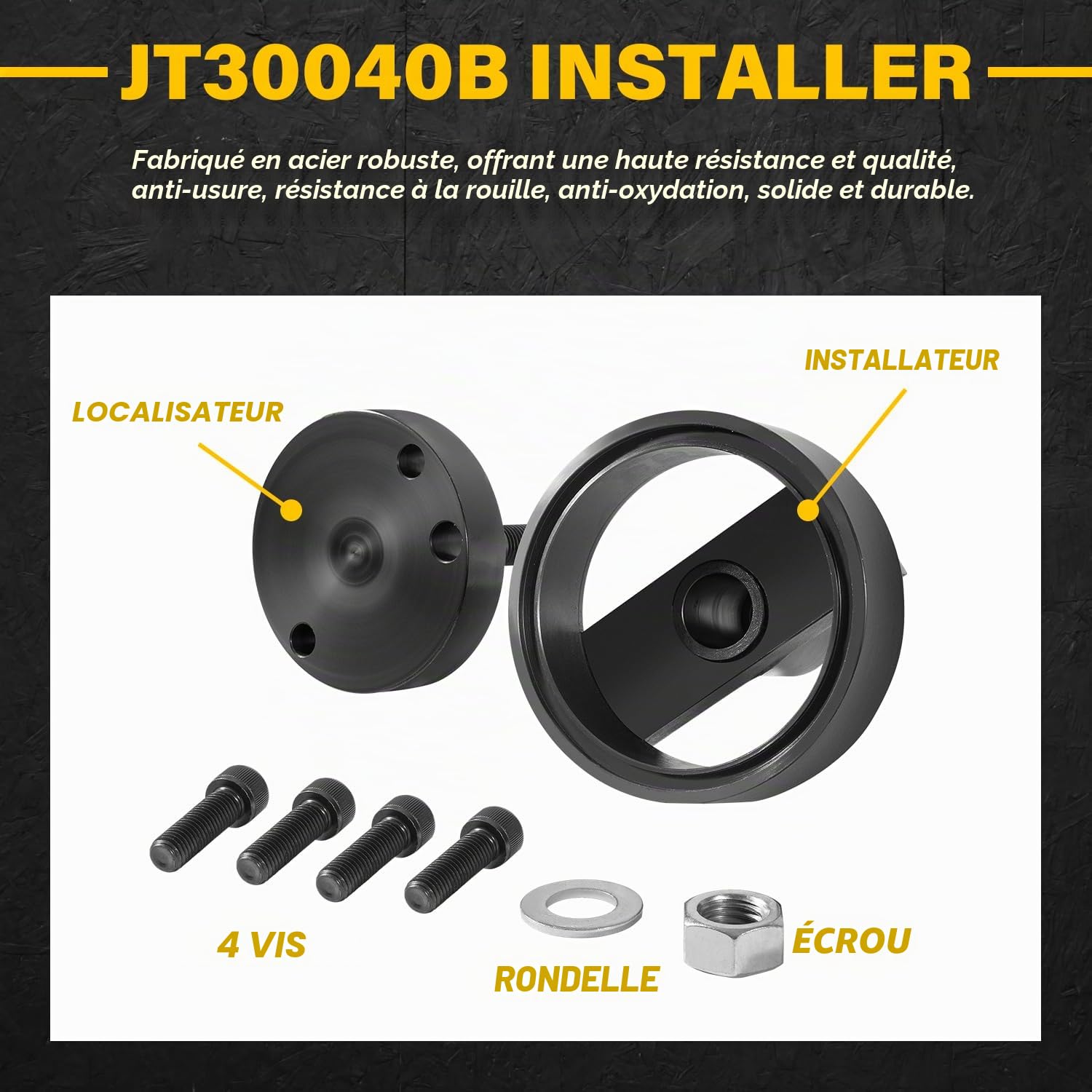 JT30040B Installateur de joint principal arrière de vilebrequin, convient pour John Deere 4045 152 164 180 202 219 239 329 359 414 Outil d'installation de moteur, remplace JT30040, KCD10002A, ST-218