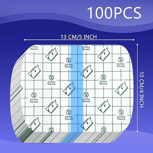 Miniatura 2 de Nuanchu 100 vendas adhesivas elásticas grandes, impermeables, cinta protectora transparente para la salud del cuerpo (estilo cuadrado)