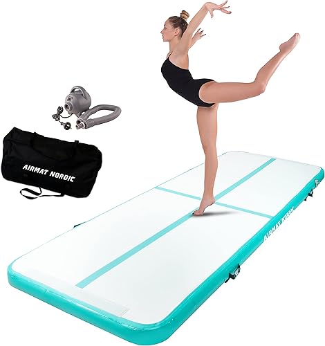 Miniatura 1 de AirMat Nordic Air Mat Tumble Track 10ft13ft16ft20ft26ft with Electric Air Pump, Inflatable Gymnastics Mat for Home, Best for Gymnastics,