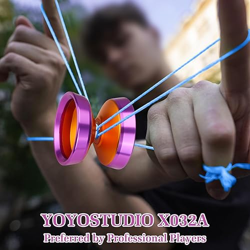 Miniatura 8 de YOYOSTUDIO Yoyo Yoyos profesionales bimetálicos con doble anillo de aleación de aluminio, trucos profesionales yoyos para adultos, yoyo bimetálico