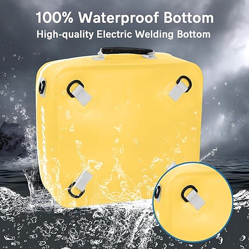 Miniatura 11 de Bolsa térmica impermeable de PVC para paddleboard, 12 latas, enfriador aislado suave para paddleboard, camping, kayak Azul oscuro