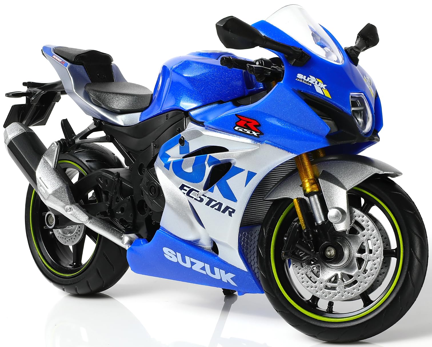 1/12 Compatible pour Suzuki 1000R Moto Modèle Jouet Mini Métal Die-Cast Moto Modèle Bleu Sport Racing Collection Cadeau Hommes Enfants Garçons (GSX R1000R)