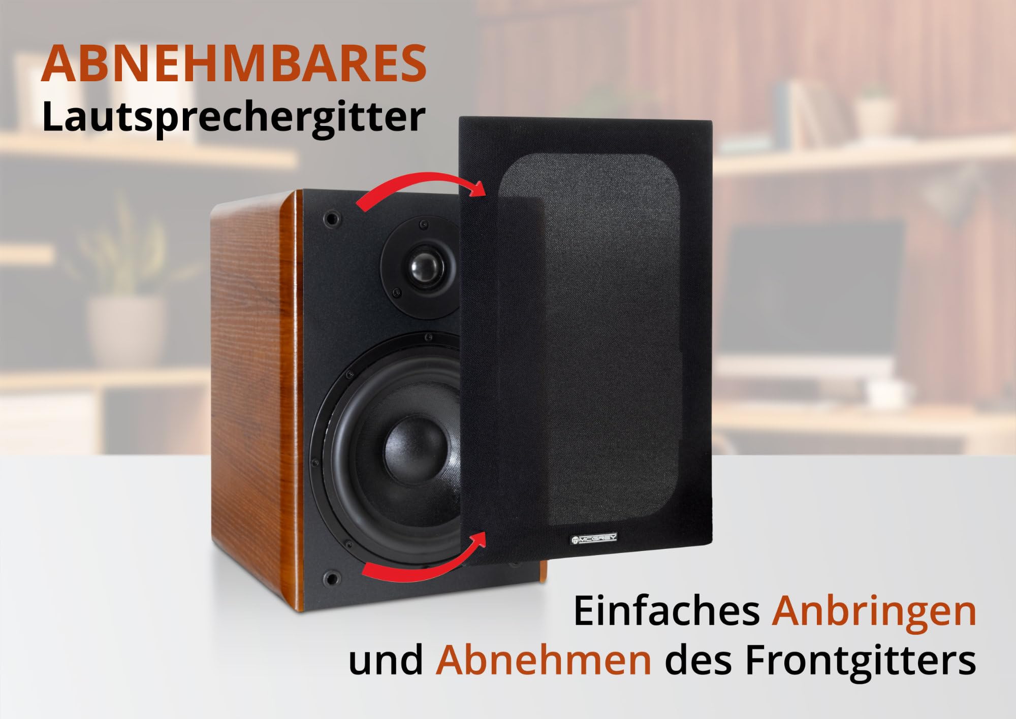 McGrey BSS-365 BN Coppia Diffusori da Scaffale HiFi 6, Casse HiFi Compatte | Potenza: 60 Watt (RMS)/ 120 Watt (Peak), Sistema 2 Vie, Woofer 6, 5" (16, 5 cm), Tweeter 1, 0" (2, 54 cm) con cupola in seta