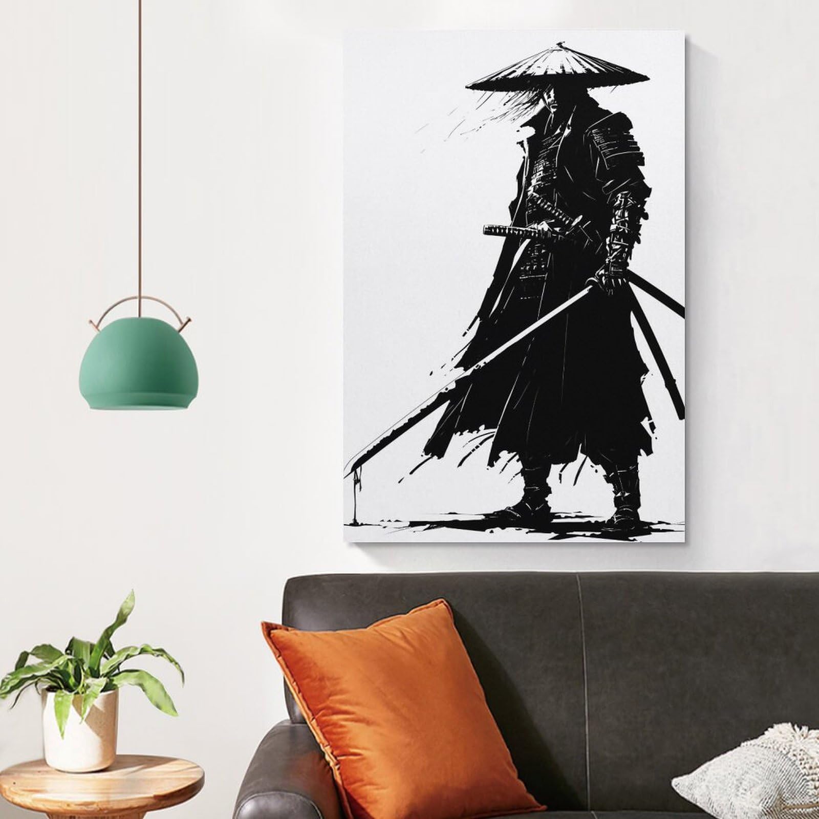 Amazon.com: Silhouette Of Samurai With Conical Hat And Katana