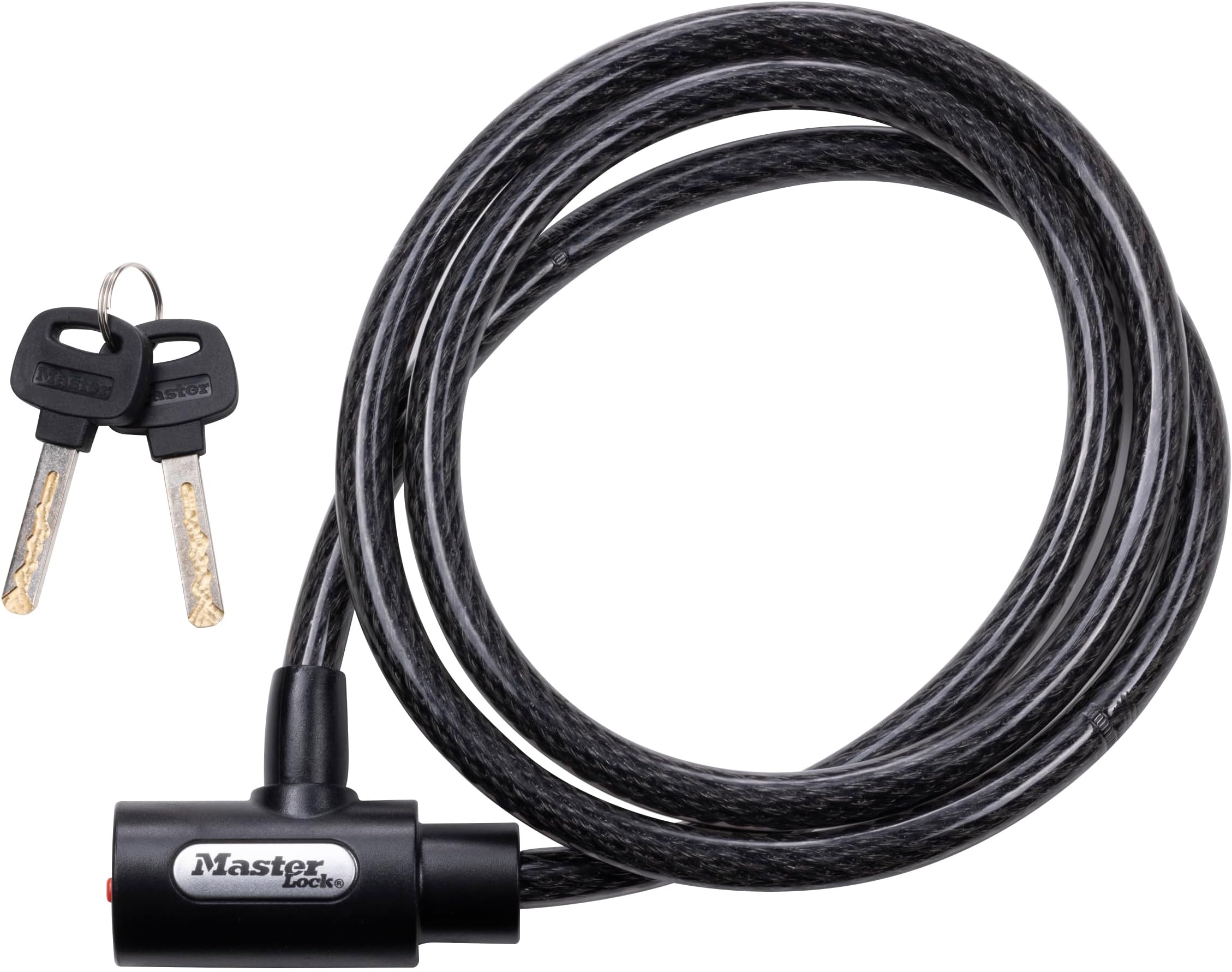 Master Lock 8364DCC Cable Bike Lock with Key, 5 ft. Long, Black