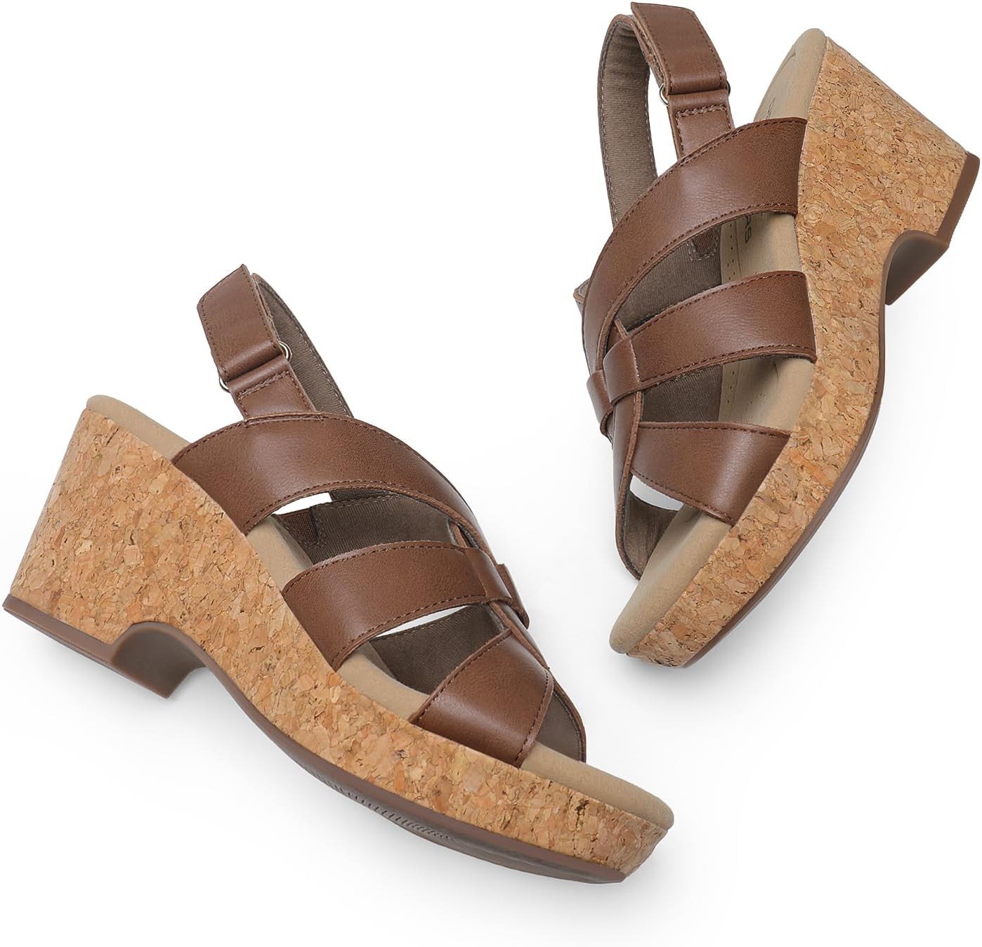 DREAM PAIRS Women's Wedge Sandals Comfortable Open Toe Platform Casual Dressy Cork Summer Dress Shoes - Image 4