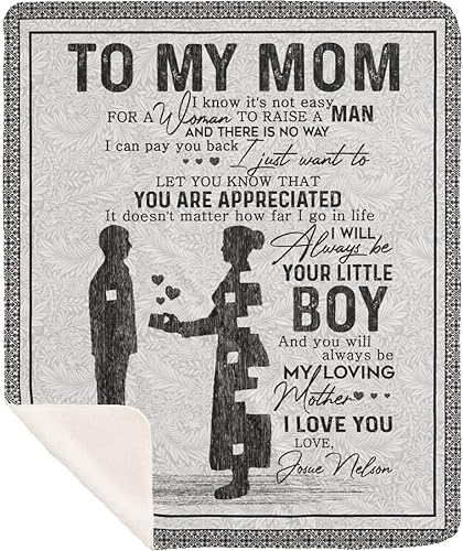 Miniatura 8 de Manta personalizada para mamá de hija e hijo, manta personalizada para el día de la madre con nombres de los niños, con texto en inglés To My Mom We