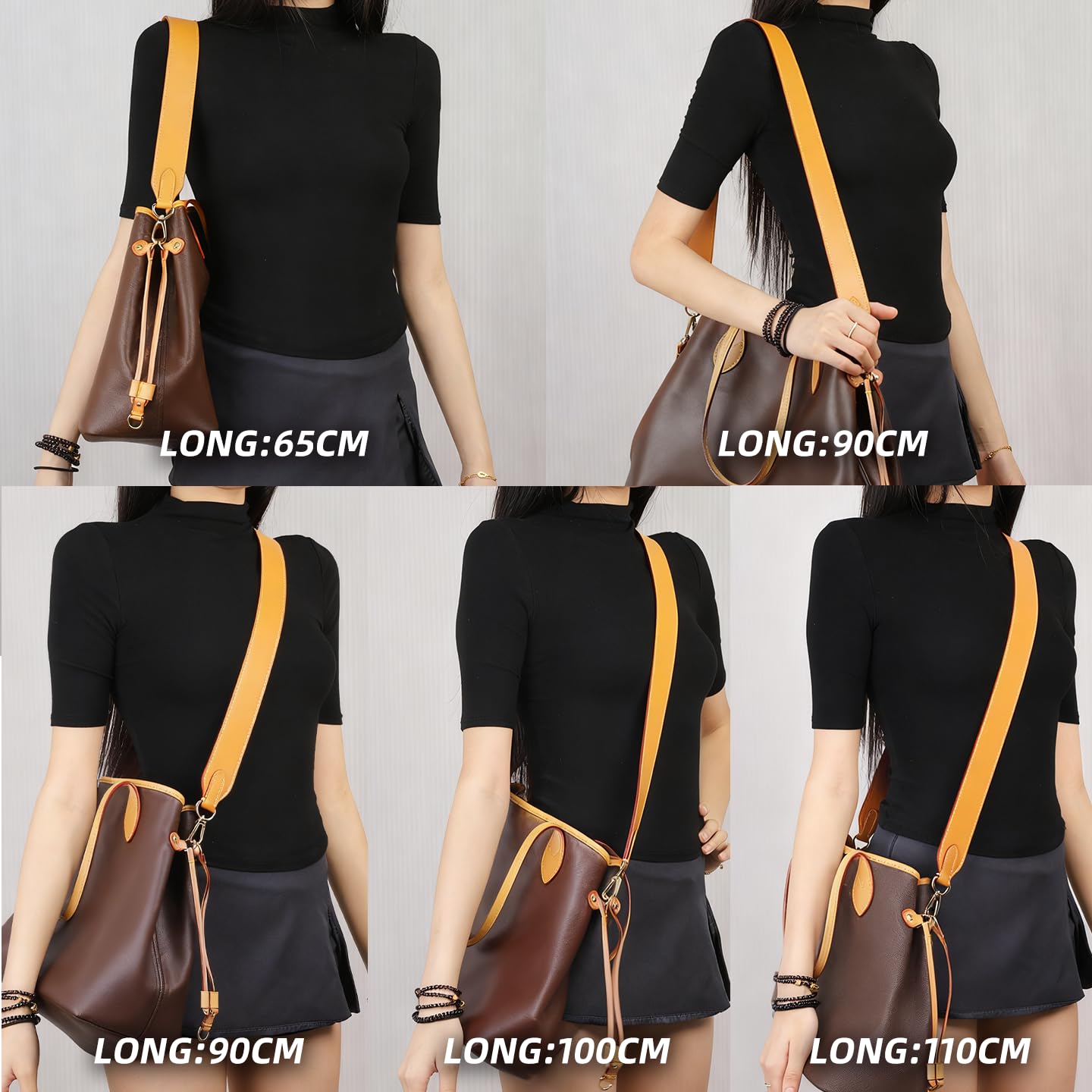 DGAZ Correa Bandolera Vachetta para Neverfull, 3,8 x 110 cm, Beeswax