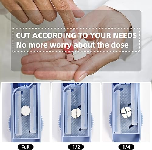 Miniatura 20 de Cortador de pastillas para pastillas pequeñas y pequeñas, cortadores de pastillas ajustables para tabletas pequeñas, corta con precisión varias