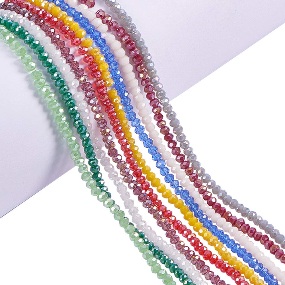 PH PandaHall Facettenperlen 128 Stück - 16 Farben 8mm Glasperlen | Für Schmuck & Bastelprojekte