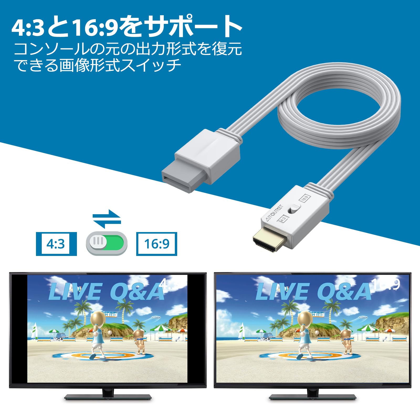 Amazon.co.jp: AUTOUTLET Wii to Hdmi アダプタ AV信号 統合デザイン