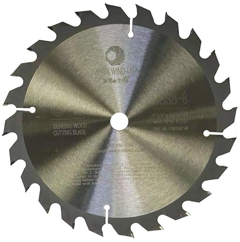 Miniatura 1 de MGSB - Hoja de sierra circular de 8 14 pulgadas y 24 dientes para madera, hoja de sierra de inglete inalámbrico de carburo  mesa, eje de 58 pulgadas