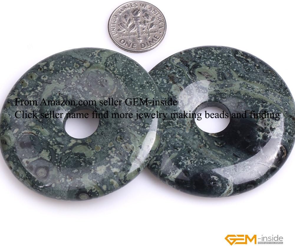 GEM-Inside Natural 50mm Kambaba Jasper Rings Donuts Stone Handmade Round Dark Energy Stone Beads for Jewelry Making Jewelry Beading Supplies for Women image 2