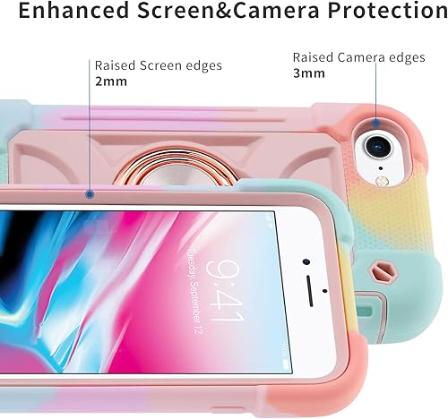 Miniatura 4 de MARKILL Funda compatible con iPhone 6 Plus6S Plus, funda para iPhone 7 PlusiPhone 8 Plus de 5.5 pulgadas con soporte de anillo, resistente a prueba